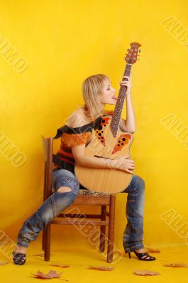 woman with guitar