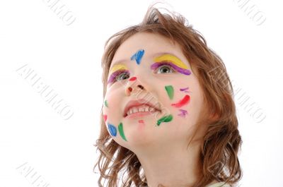 cute girl with painted face
