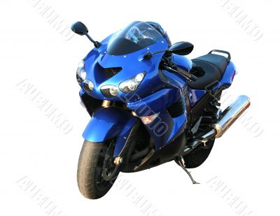 Motorcycle on a white background.