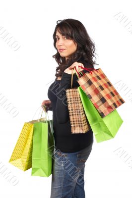 Woman holding shopping bags