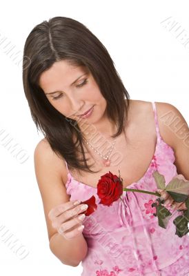 woman with a rose and a heart