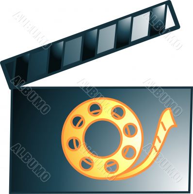 Movie clacker icon or symbol