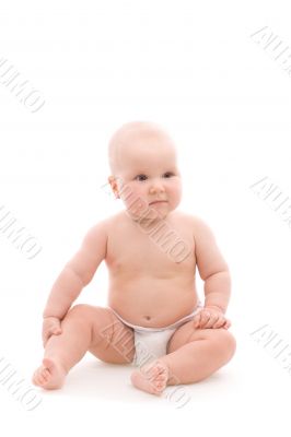 Sweet little girl isolated on white