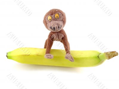 toy monkey with banana