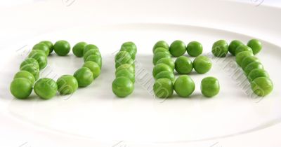 Diet on a plate from peas