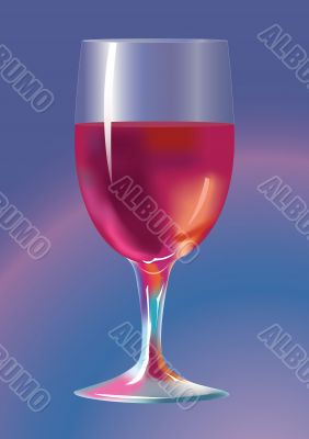 Wine-glass with a red wine.