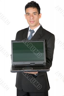 business man with laptop