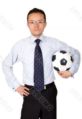 business man with football