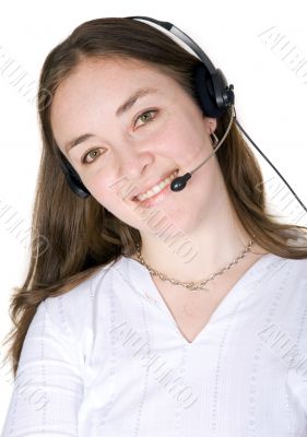 customer service woman smiling