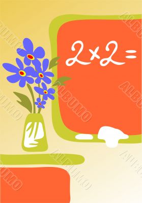 School board and flowers