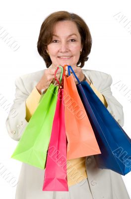 business woman with shopping bags