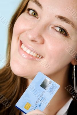 business woman with credit card