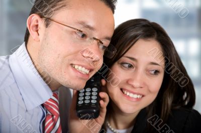 Business partners - good news on the phone