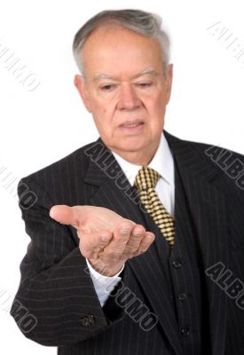 business senior holding something