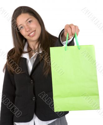 business woman with shopping bag