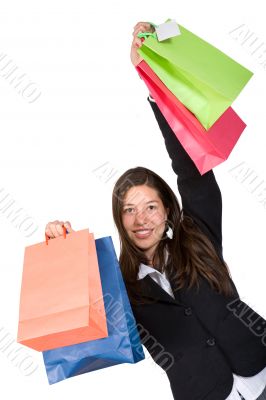 business woman with shopping bags