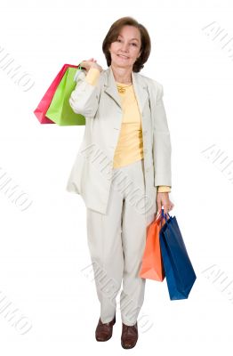 business woman shopping bags