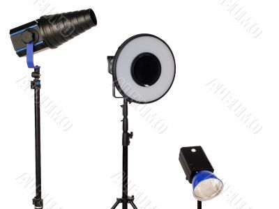 Studio flash on tripod