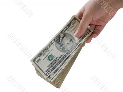 Hand with dollars