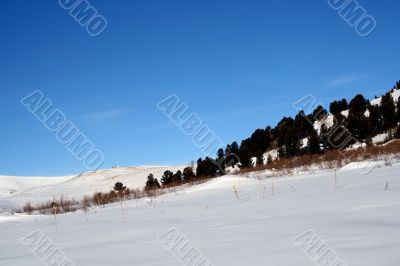 Altai Mountain with snow in winter
