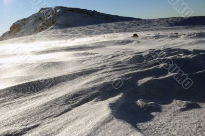 Altai Mountain with snow in winter