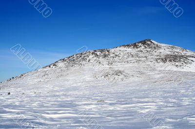 Altai Mountain with snow in winter