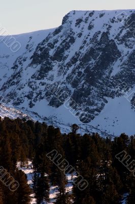 Altai Mountain with snow in winter