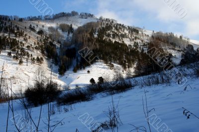 Altai Mountain with snow in winter