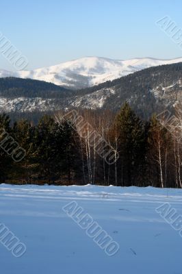Altai Mountain with snow in winter