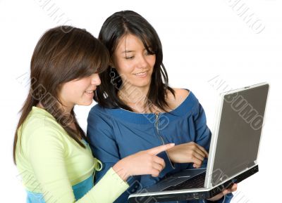 girls on a laptop
