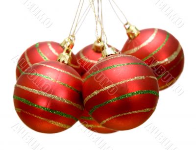 group of christmas balls
