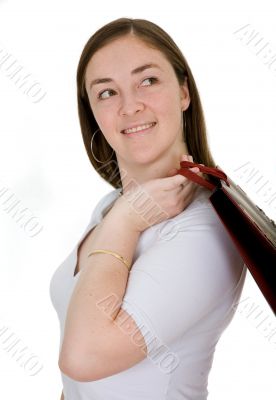 casual girl with shopping bag