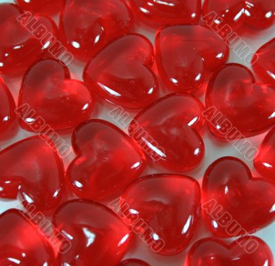 Shiny Red Valentine Hearts
