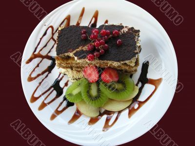 Tiramisu Cake on a plate