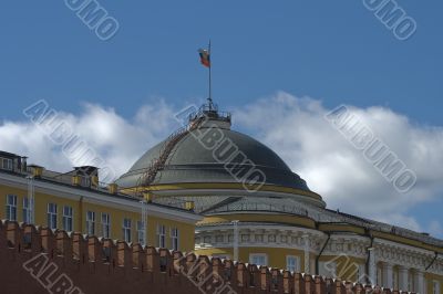 Presidential flag over Moscow