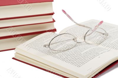 book with glasses on it