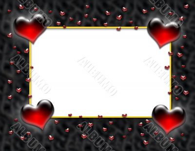 Valentine Heart Frame on Black Waves