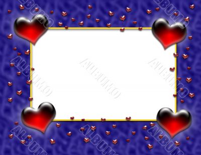Valentine Heart Frame on Blue Waves