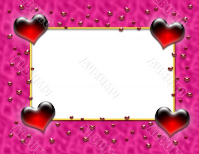 Valentine Heart Frame on Pink Waves