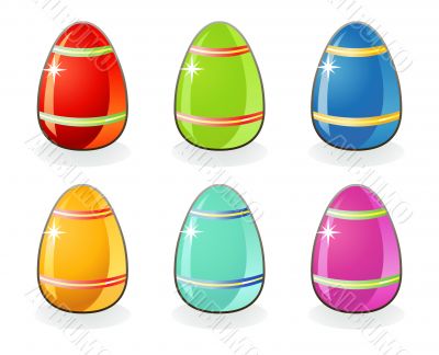 Collection of Easter colored eggs / vector