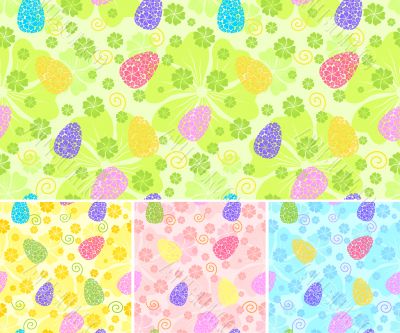 seamless easter bacground / 4 colors / vector