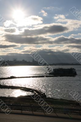 River Kazanka silhouettes.