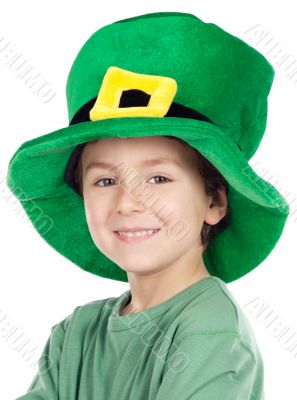 Child whit hat of Saint Patrick`s