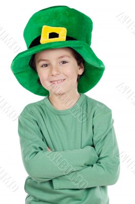 Child whit hat of Saint Patrick`s