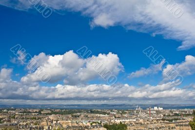 Edinburgh under a cloudy sky