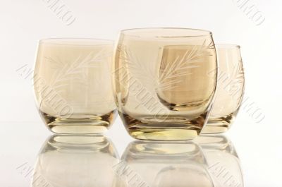 Glass on the white background