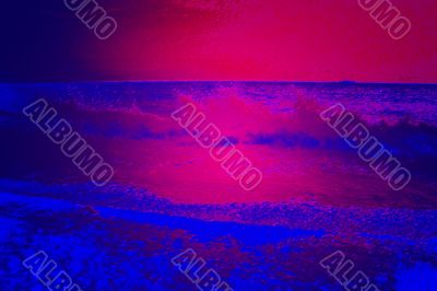 abstract background with scene of the sea sundown