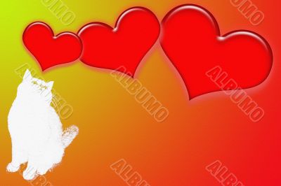 abstract background with silhouette cat
