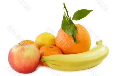 Tropical Fruits and on apple