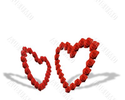 Two valentines hearts